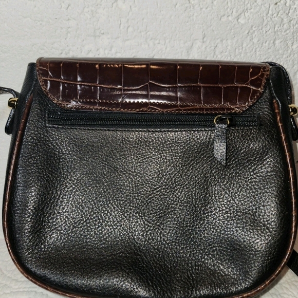 Bally Brown and Black Croc-Embossed Crossbody Bag - Picture 2 of 5